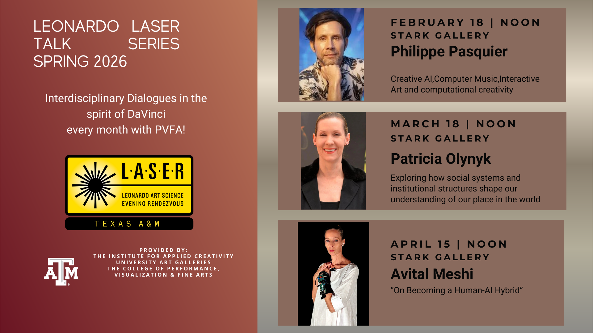 LASER Talk Series – Philippe Pasquier | TAMU College of Performance, Visualization & Fine Arts