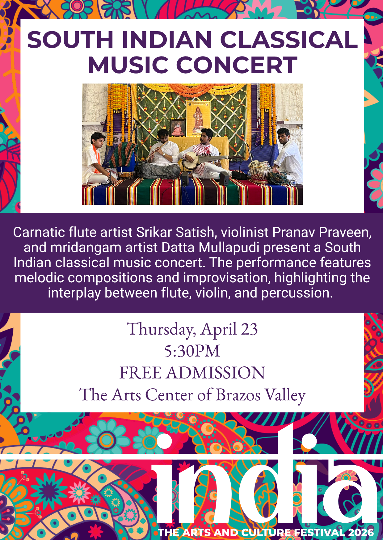 Arts and Culture Festival Indian Classical Music Concert